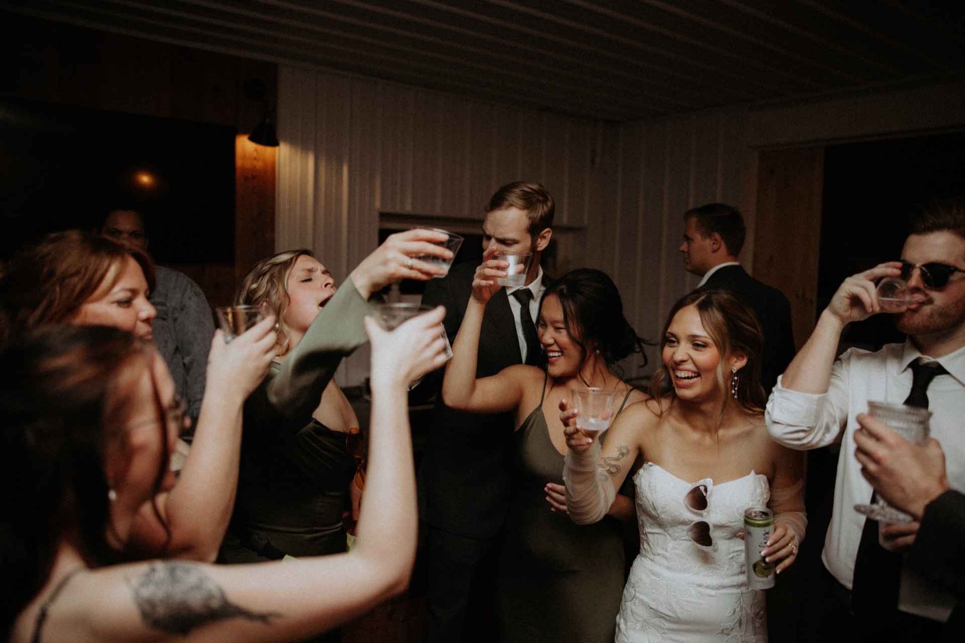 Candid wedding moment from Carder and Sierra's Magnolia Farms wedding in Van Meter, Iowa