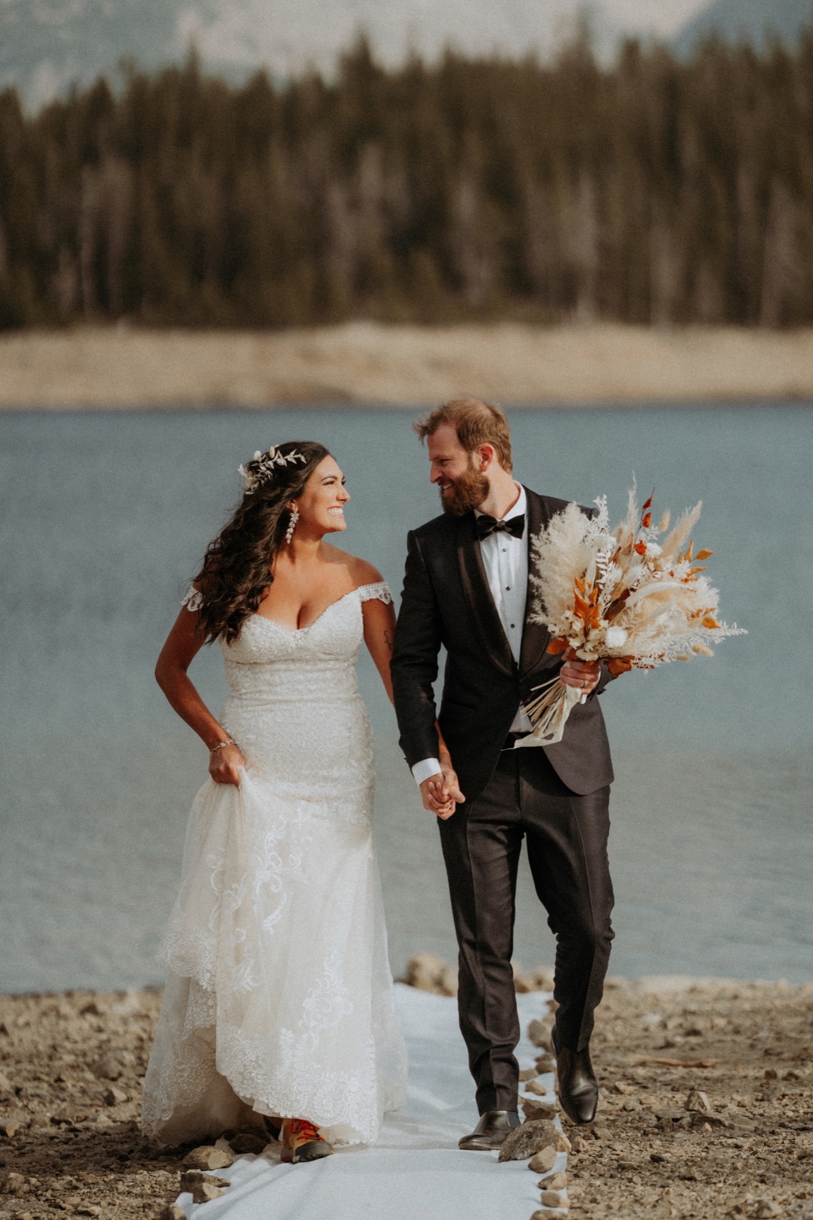 Emotional wedding moment from Sam and Savanna's mountain wedding in Winter Park, Colorado